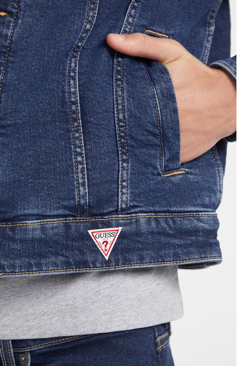 GUESS JEANS Slim Fit Denim Trucker Jacket, Alternate, color, Vard