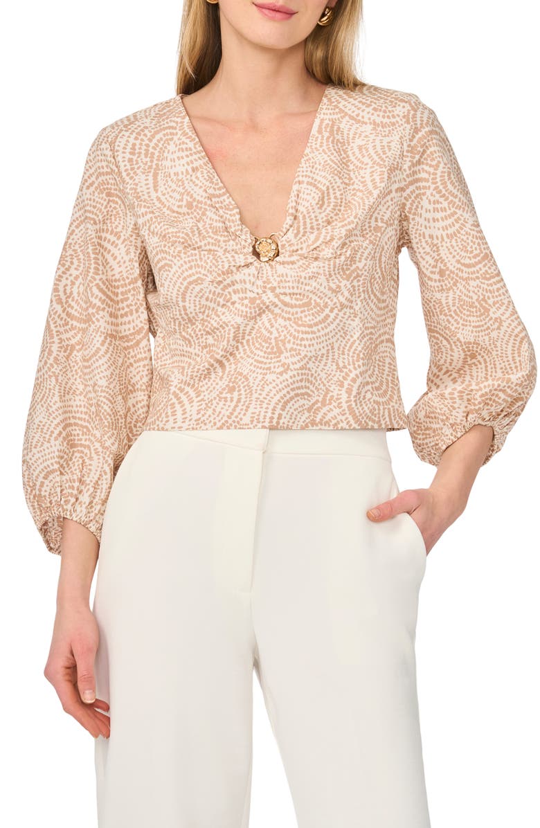 Parker Seashell Hardware Cotton Top, Main, color, Egret