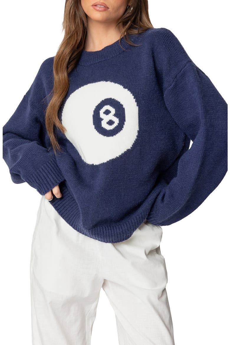 Magic 8 Oversize Sweater, Main, color, NAVY
