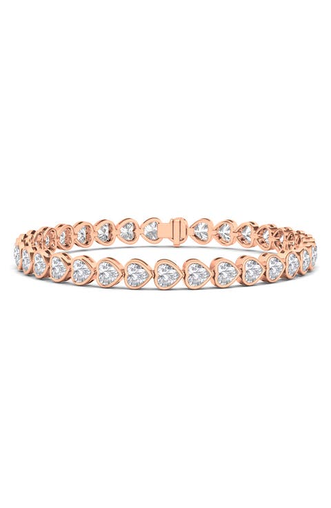 Bezel Heart Lab Created Diamond Bangle