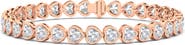 HauteCarat Bezel Heart Lab Created Diamond Bangle