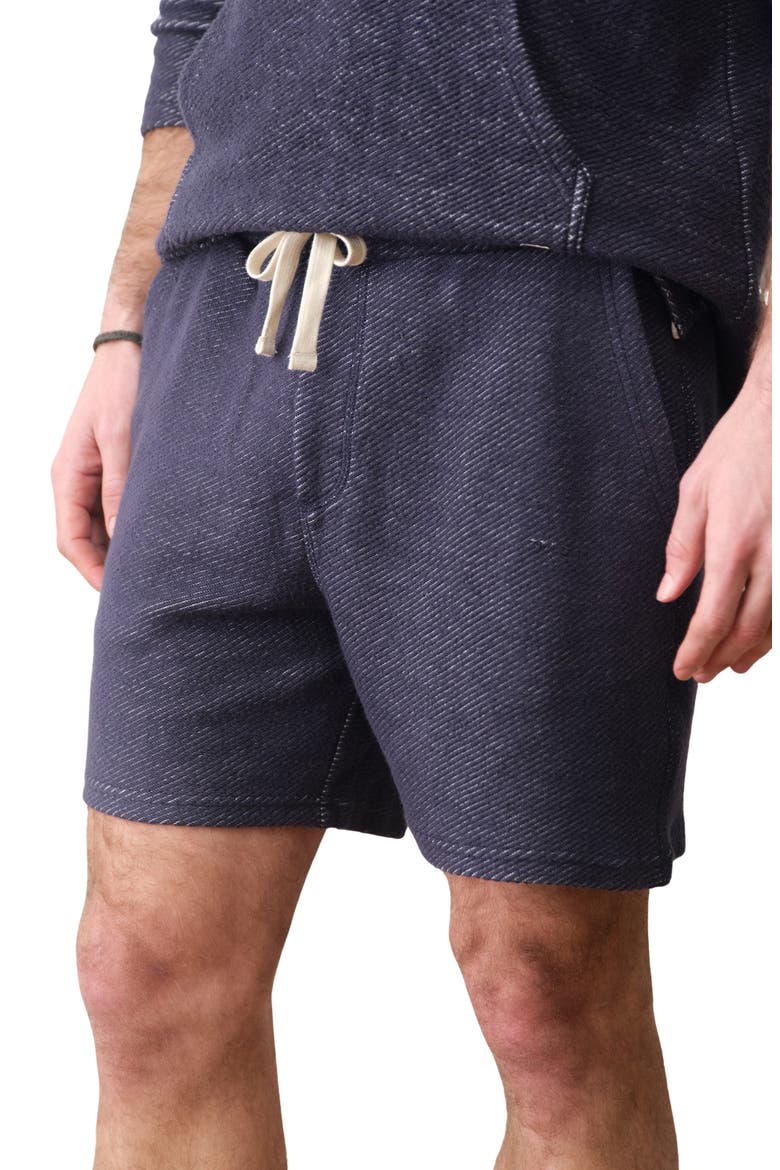 Portola Beach 6-Inch Organic Cotton Twill Drawstring Shorts, Alternate, color, NAVY/ WHITE