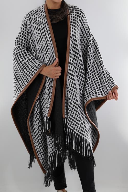 La Fiorentina Oversized Open Knit Ruana With Fringe