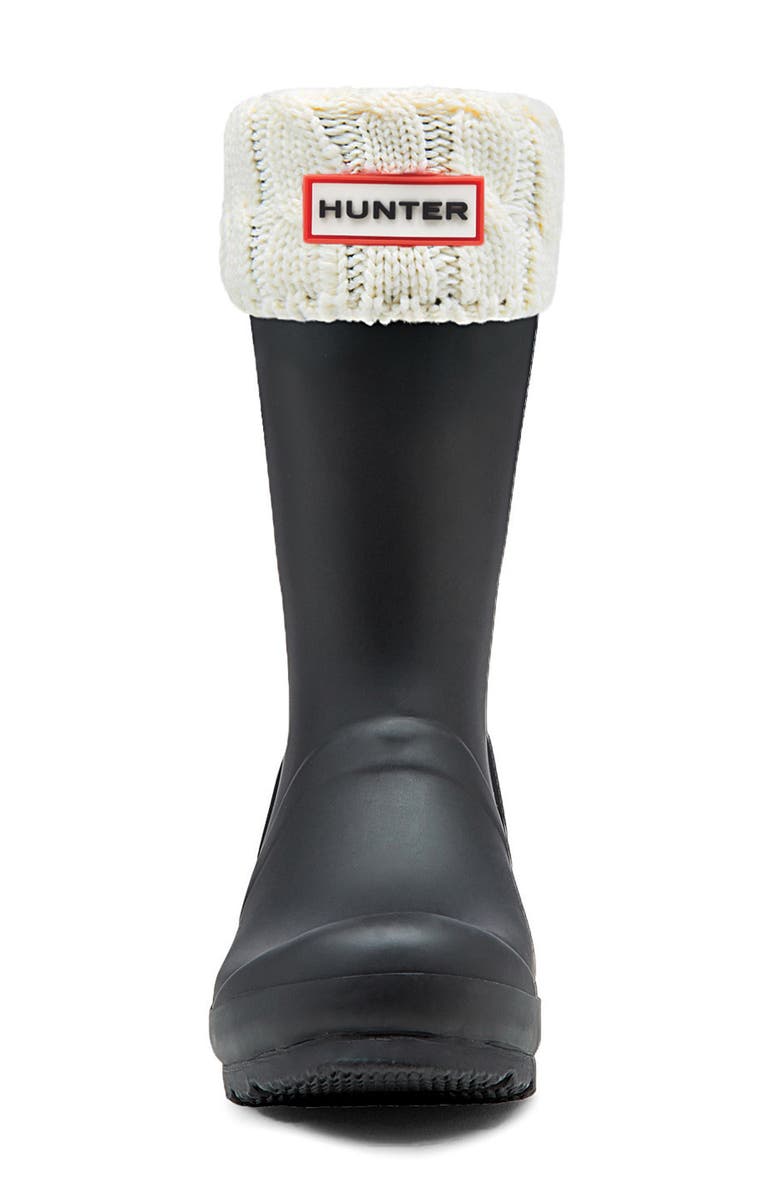Hunter Cable Knit Cuff Welly Boot Socks, Alternate, color,
