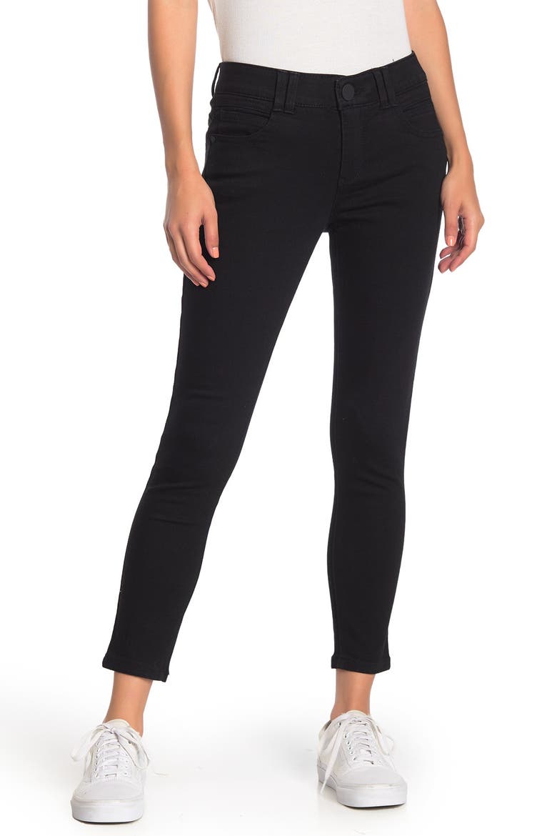 AB Tech Solid Skinny Jeans, Main, color, BLACK