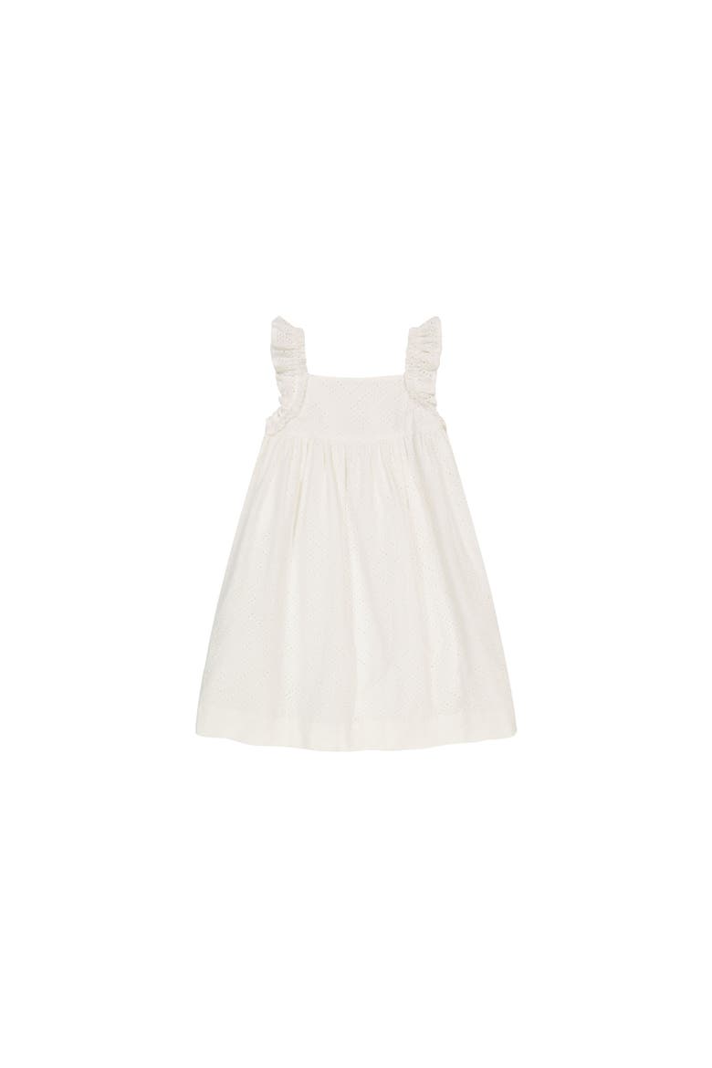 Sawyer Flutter Sleeve Dress, Main, color, White Eyelet