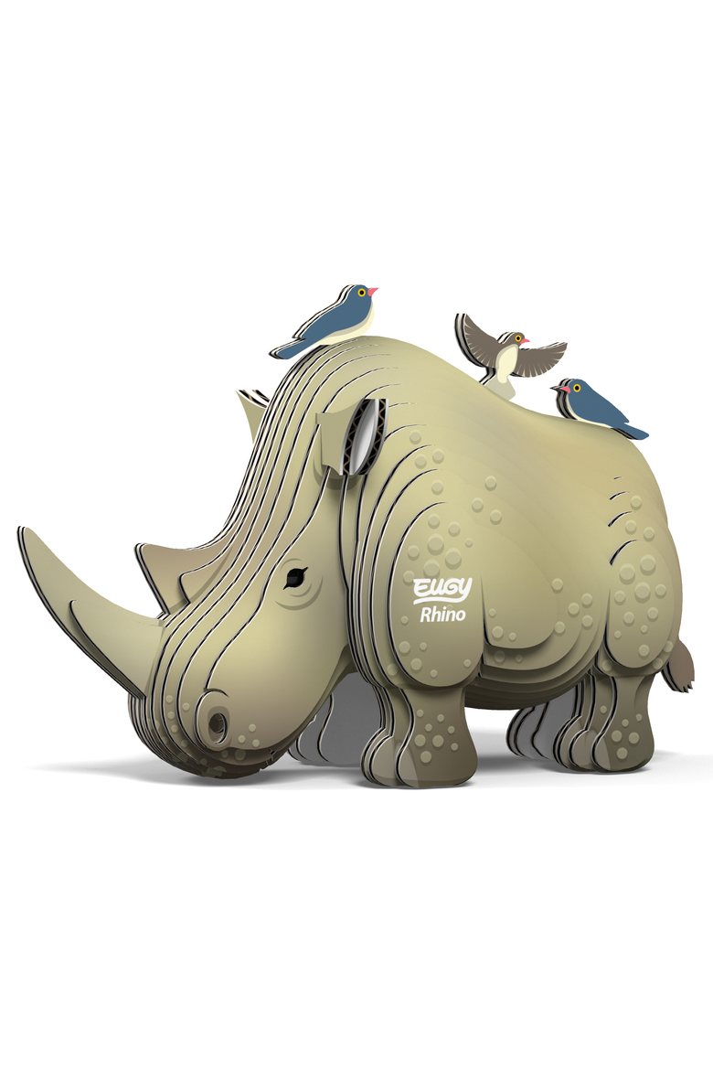 Rhino 3D Puzzle, Alternate, color, No Color