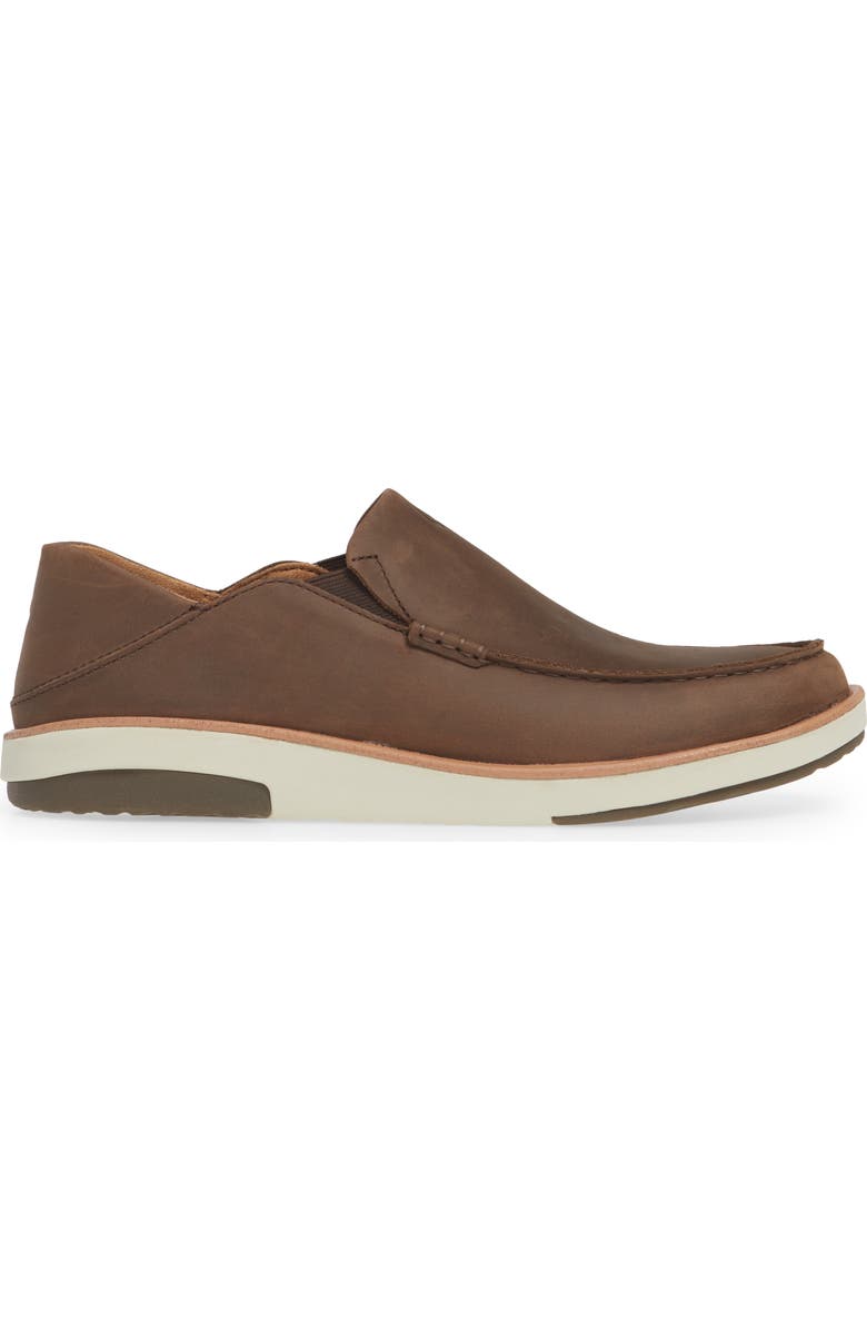 OluKai Kalia Slip-On, Alternate, color, Dk Wood/ Dark Wood Leather