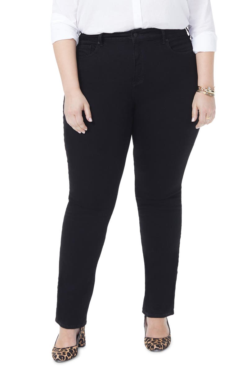 NYDJ Marilyn Straight Leg Jeans, Main, color, Black
