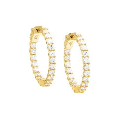 Moissanite Medium Inside Out Hoop Earring