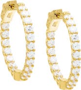 BY ADINA EDEN Moissanite Medium Inside Out Hoop Earring