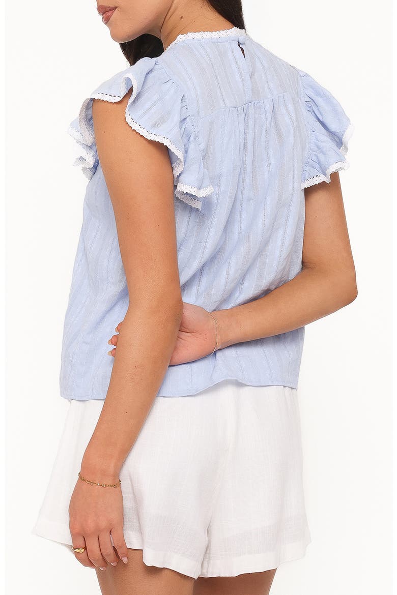 Laoise Lace Inset Ruffle Top, Alternate, color, LIGHT BLUE