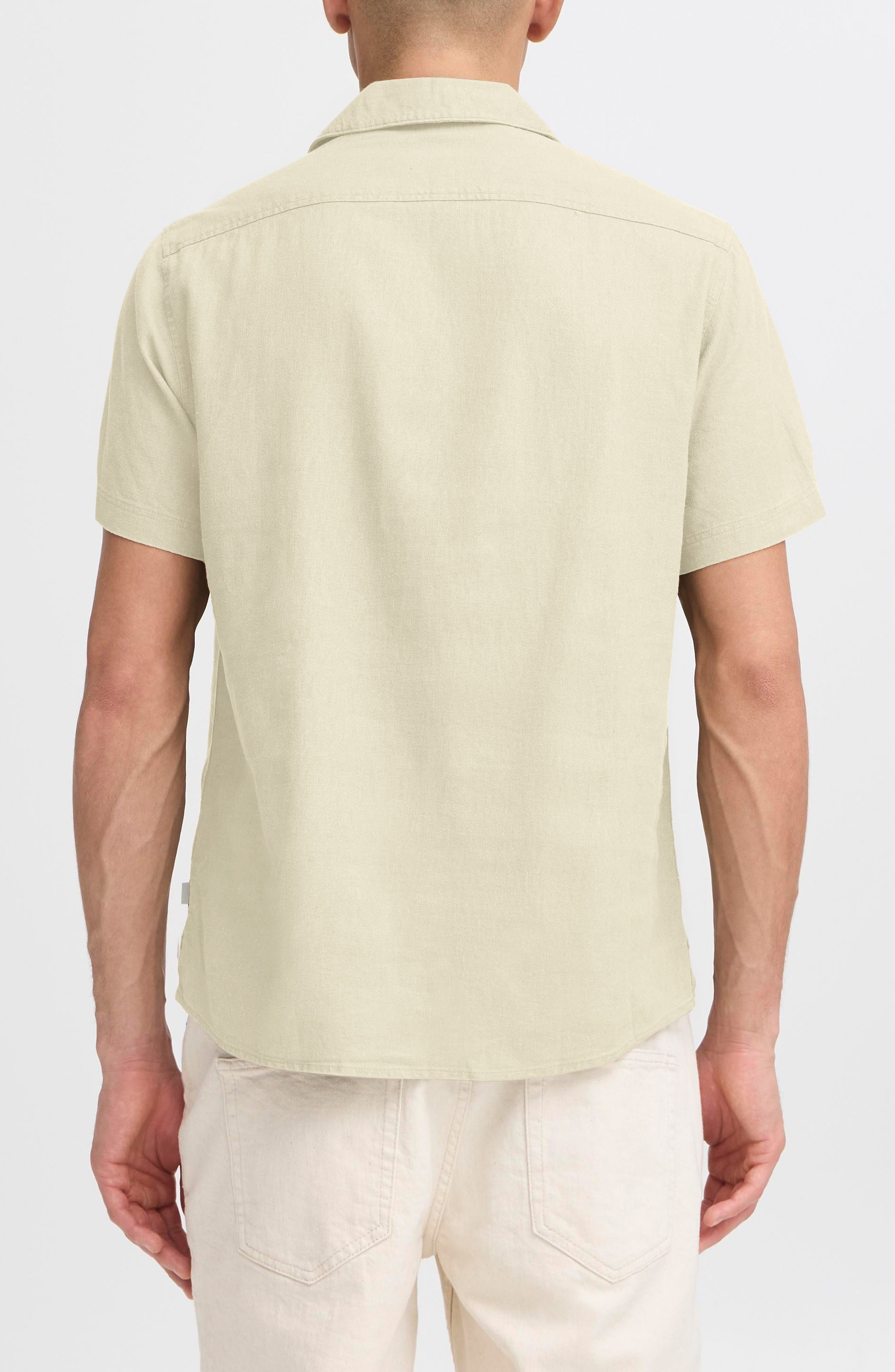 Allan Solid Linen Blend Camp Shirt - image 2