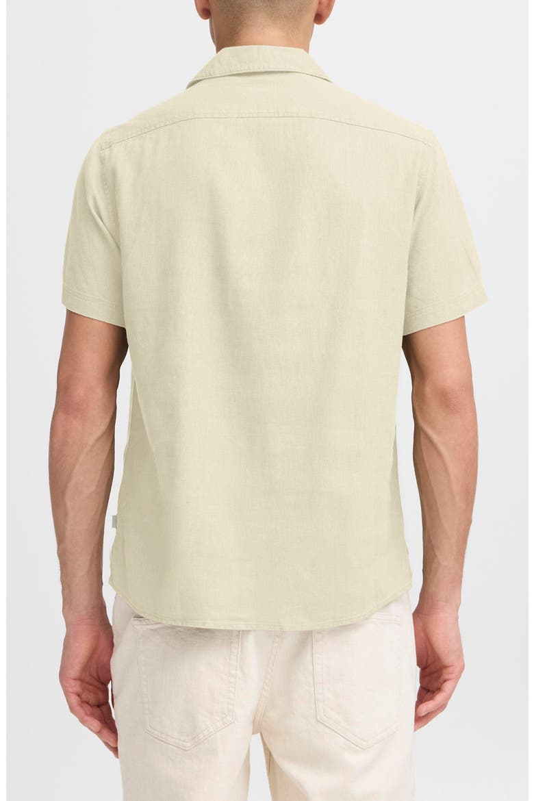 Allan Solid Linen Blend Camp Shirt, Alternate, color, OATMEAL