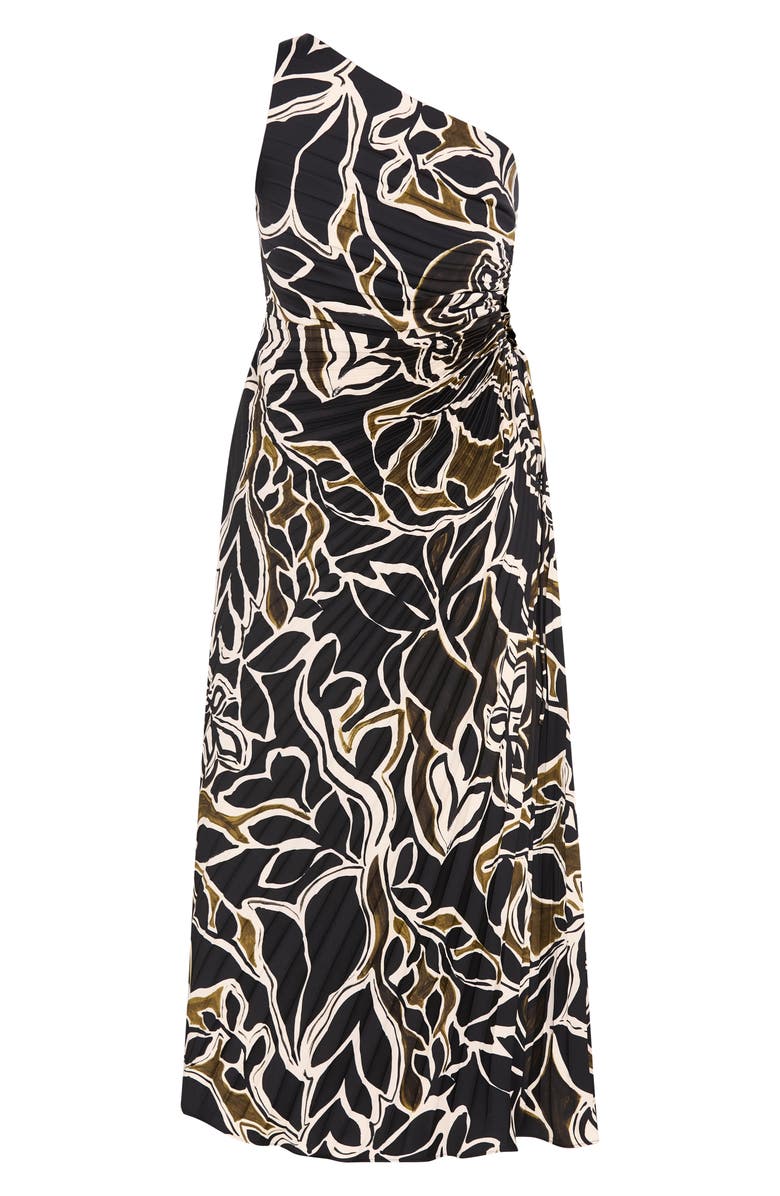 City Chic Alice One-Shoulder Maxi Dress, Alternate, color, Winter Foliage