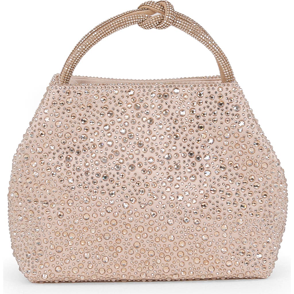 Jewel Badgley Mischka Joy Mix Crystal Mini Bucket Handbag In Gold