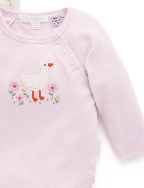 Purebaby 2 Pack Ruffle Bodysuit In Pink