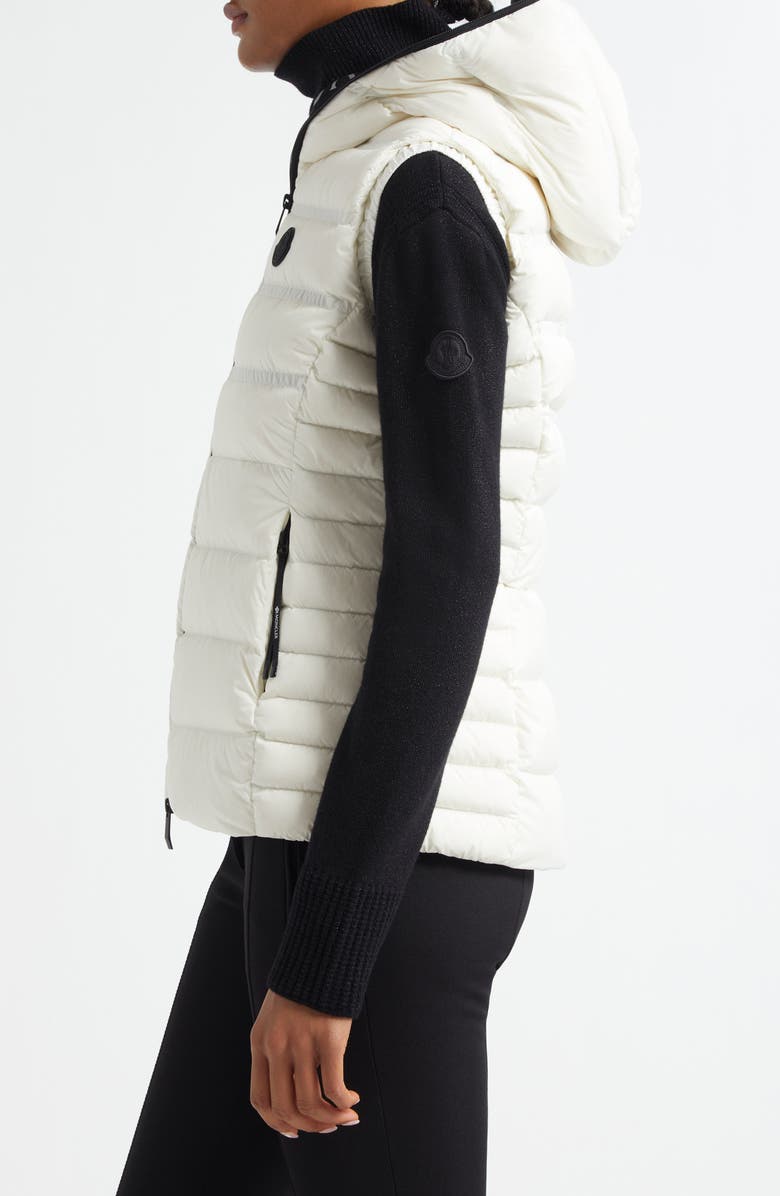 Moncler Aliterse Down Hooded Vest, Alternate, color, Silk White
