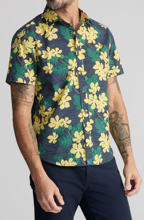 Finc Floral Short Sleeve Cotton Shirt