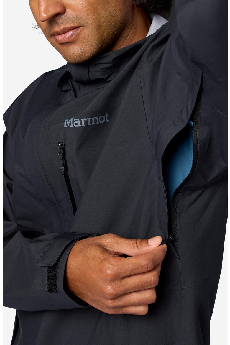 PreCip® Eco Pro Waterproof Hooded Jacket, Alternate, color, BLACK
