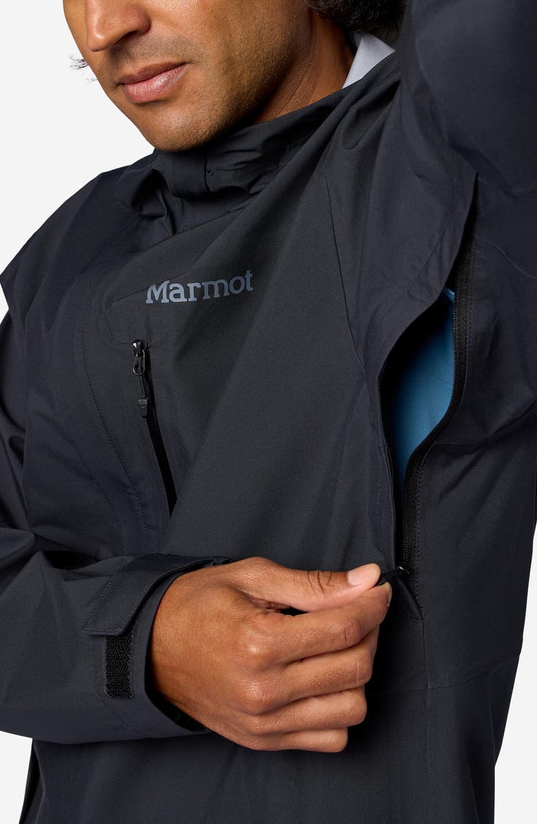Marmot PreCip<sup>®</sup> Eco Pro Waterproof Hooded Jacket, Alternate, color, Black