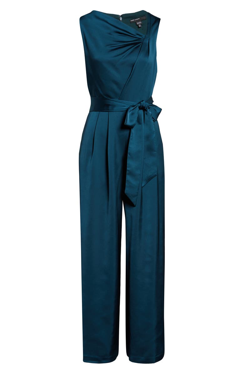 Maggy London Asymmetrical Wide Leg Satin Jumpsuit, Alternate, color, 