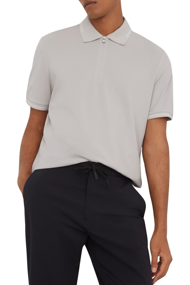 Vale Half Zip Polo Shirt, Main, color, SOFT GREY