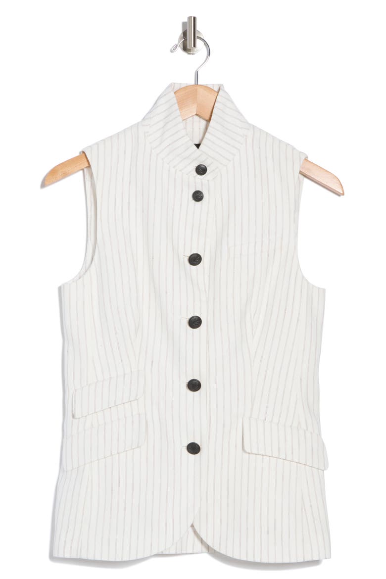 Slade Cotton & Linen Vest, Alternate, color, WHITE STRIPE