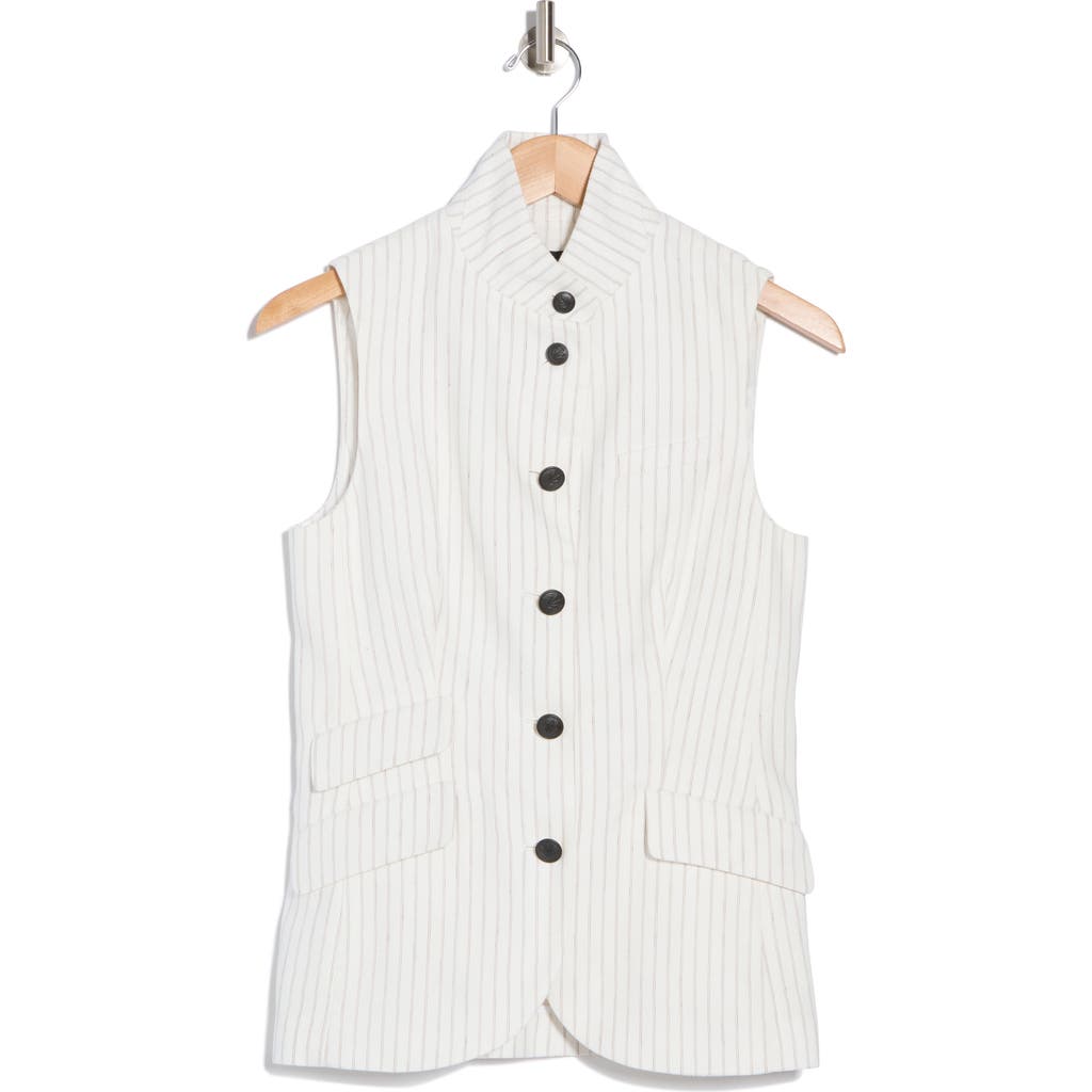 Rag & Bone Ponte Slade Vest Ivrystripe In White Stripe