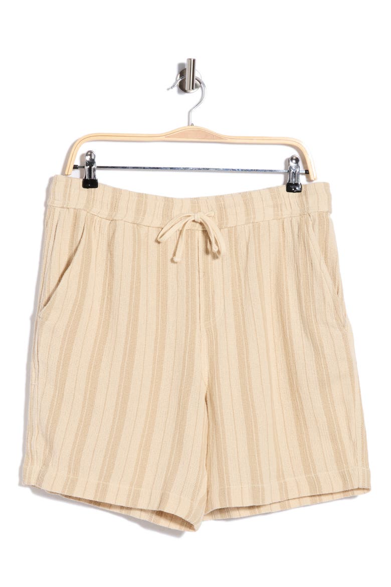Textured Striped Pull-On Shorts, Alternate, color, WHITECAP GRAY