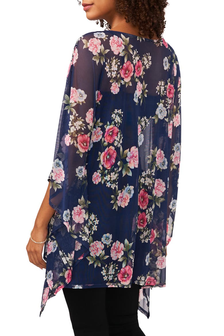 Floral Mesh Cape, Alternate, color, NAVY