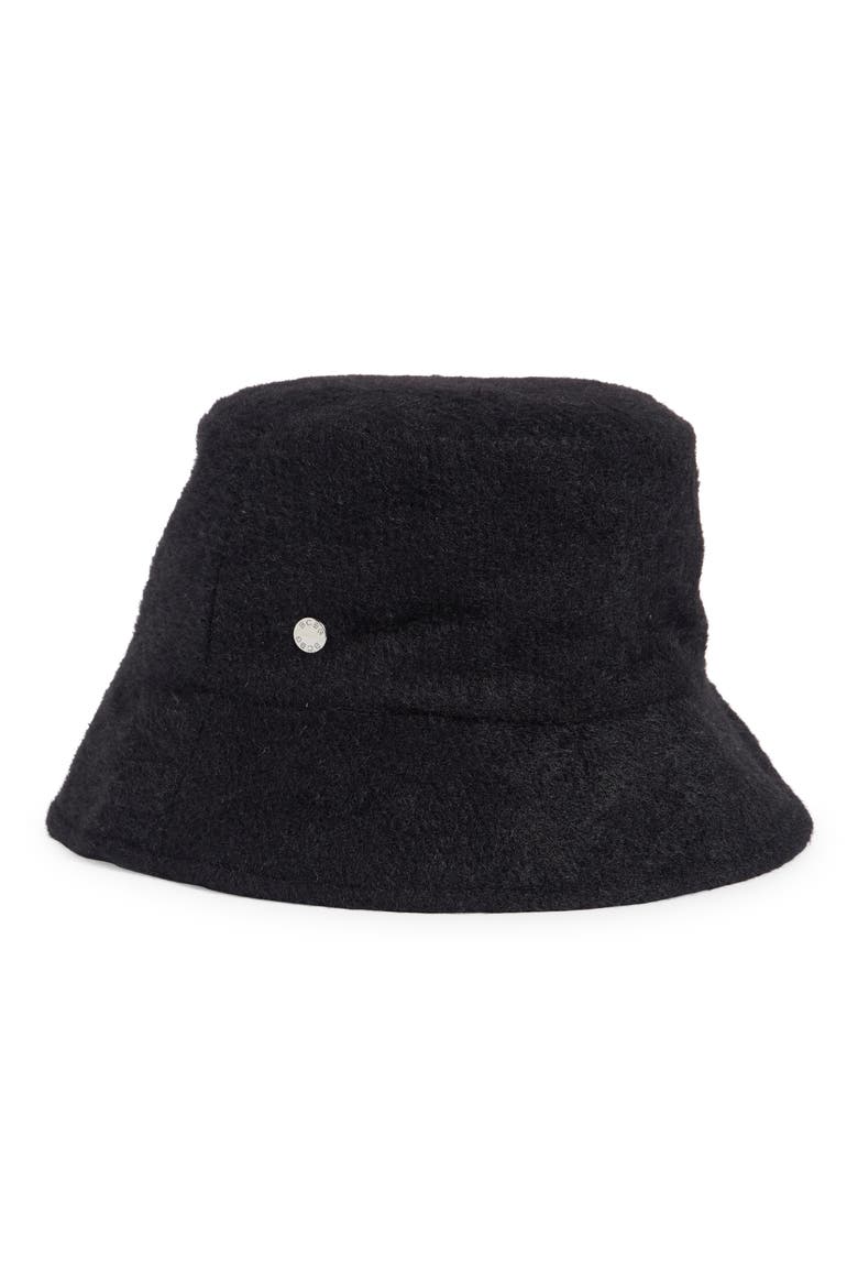 Faux Fur Bucket Hat, Main, color, BLACK
