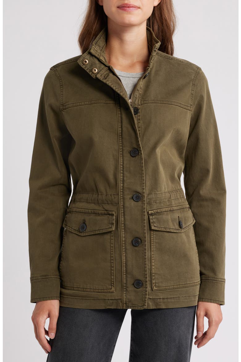 Cotton Blend Utility Jacket, Alternate, color, OLIVE NIGHT