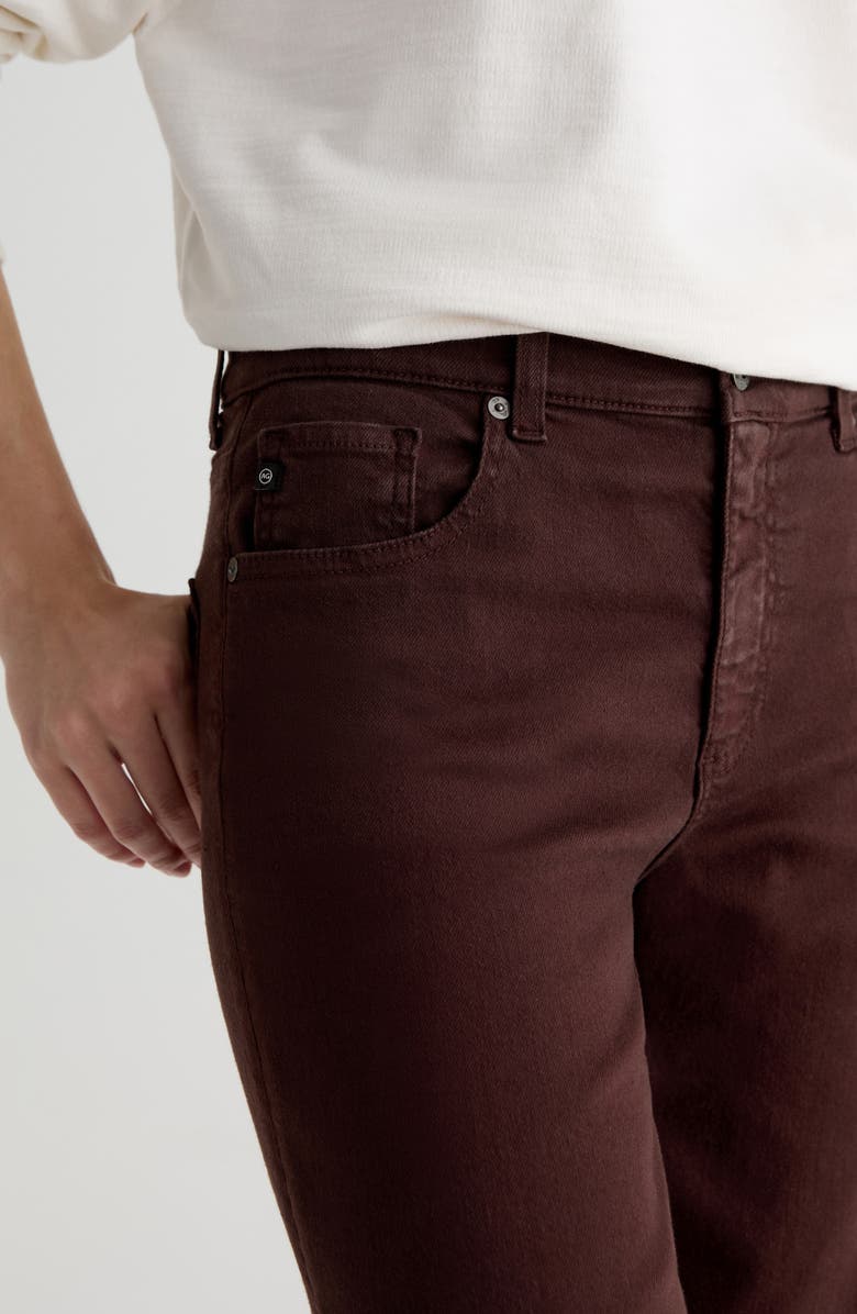 AG Saige Raw Hem Ankle Wide Leg Jeans, Alternate, color, Coffee Bean