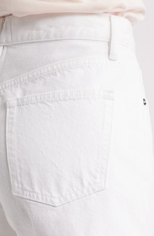 Frame Le Grand Garcon Frayed Denim Shorts In White