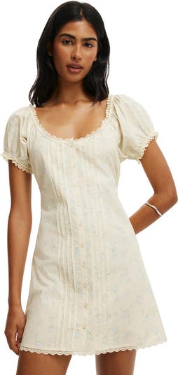 white christmas dresses Floral Cotton Babydoll Dress – A Diamond in the North