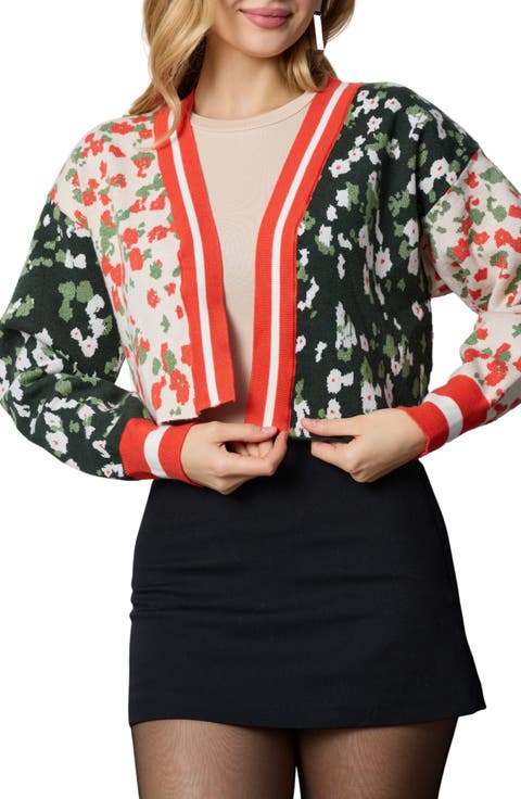 Two-Tone Floral Cardigan