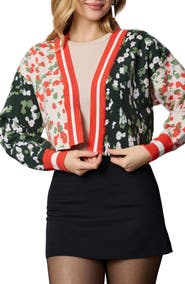 SAACHI Two-Tone Floral Cardigan