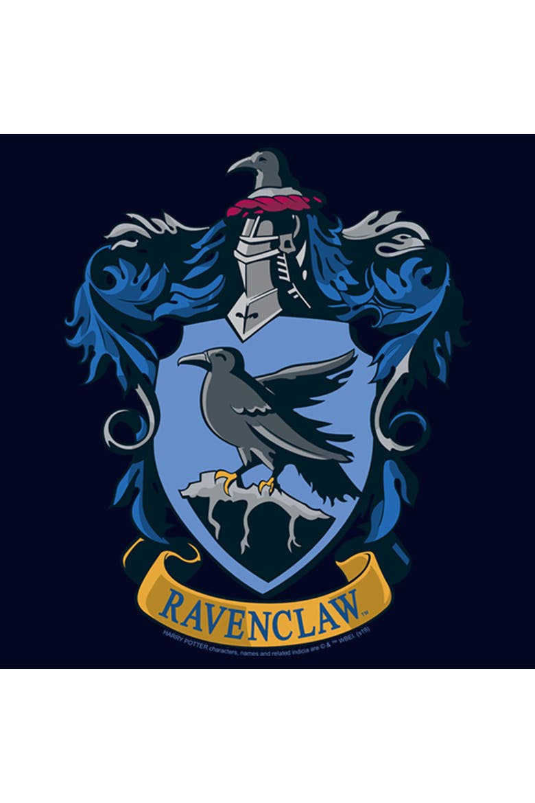 Men's Ravenclaw Line Art Crest Short Sleeve Graphic T-Shirt, Alternate, color, Navy Blue Heather