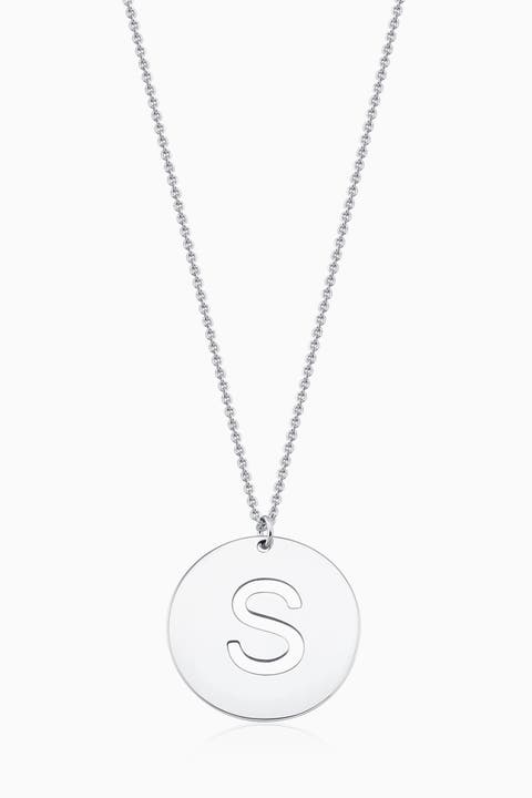 Say My Name Initial Pendant Necklace in Sterling Silver