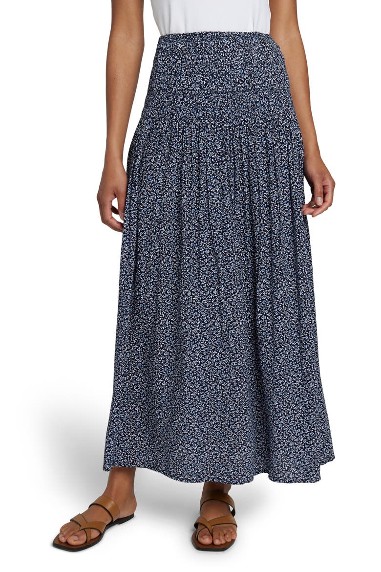 Alisee Maxi Skirt, Main, color, NAVY RIVERTON DITSY