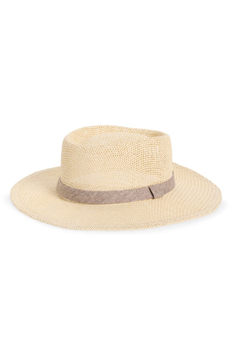 NORDSTROM RACK Straw Gambler Hat, Main, color, Natural