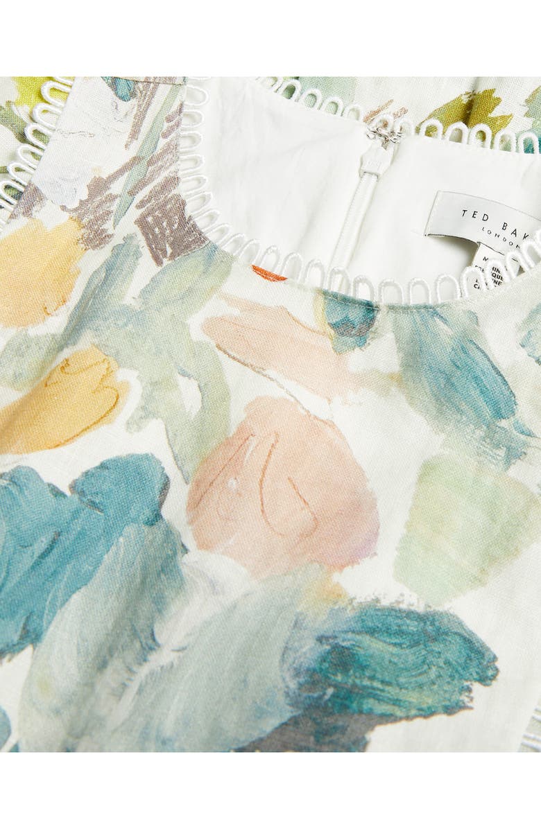 Ted Baker London Devero Floral Belted Tiered Linen Maxi Dress, Alternate, color,