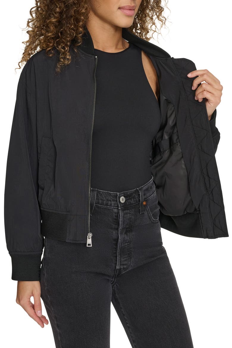 Relaxed Bomber Jacket, Alternate, color, BLACK
