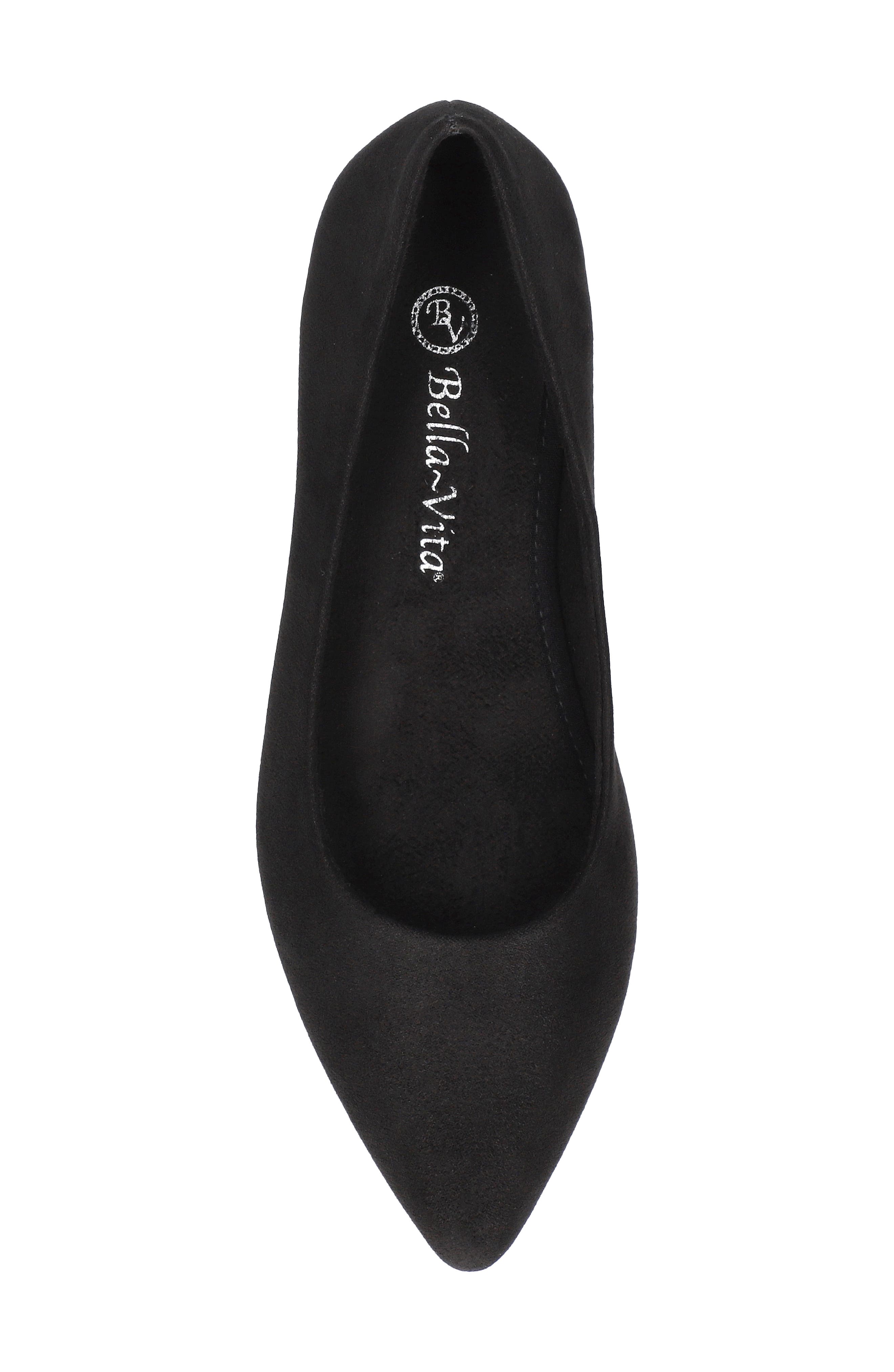 Bella Vita Mireya Pointed Toe Flat, Alternate, color, Black Suede