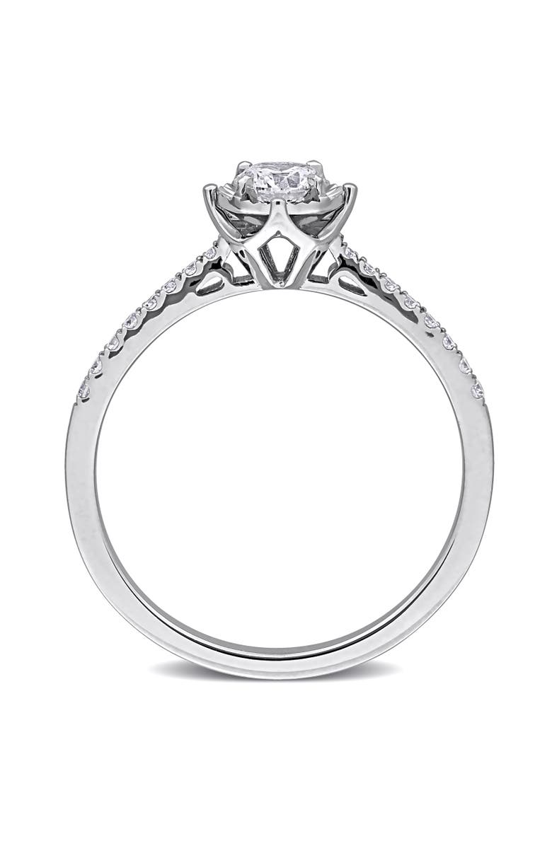 Julianna B. 1/3 ctw Lab-Grown Diamond Halo Engagement Ring 18k, Alternate, color, White Gold