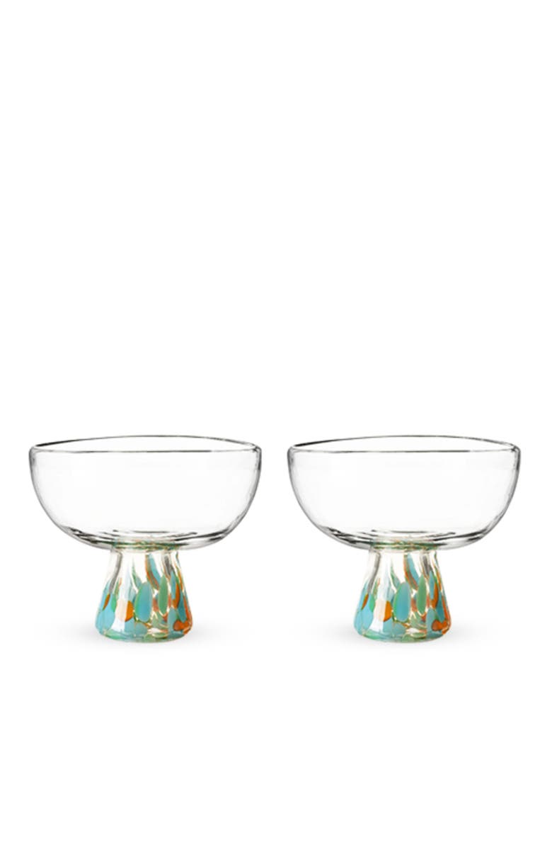 TWINE Segunda Vida Viajar Margarita Glasses Set of 2, Alternate, color, Clear