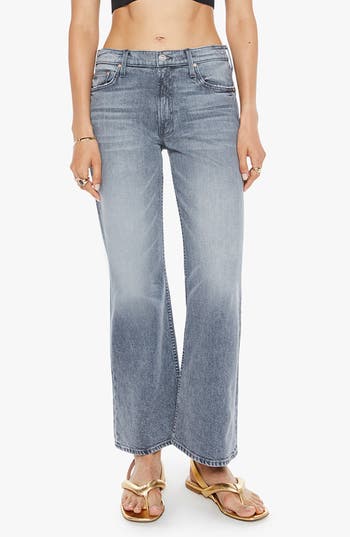 Mother The Bookie Ankle Wide Leg Jeans In Blue