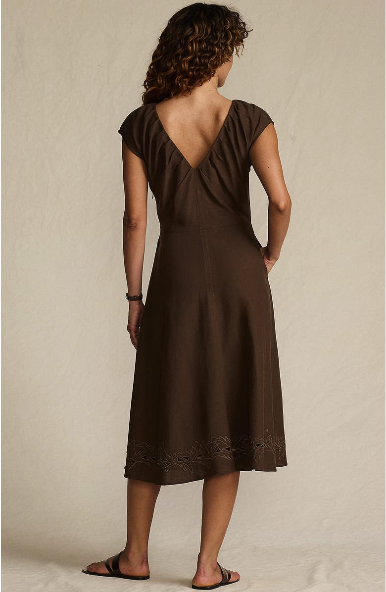 Lands
 End Cotton Blend Short Sleeve Midi Dress with Cutwork, Alternate, color, 