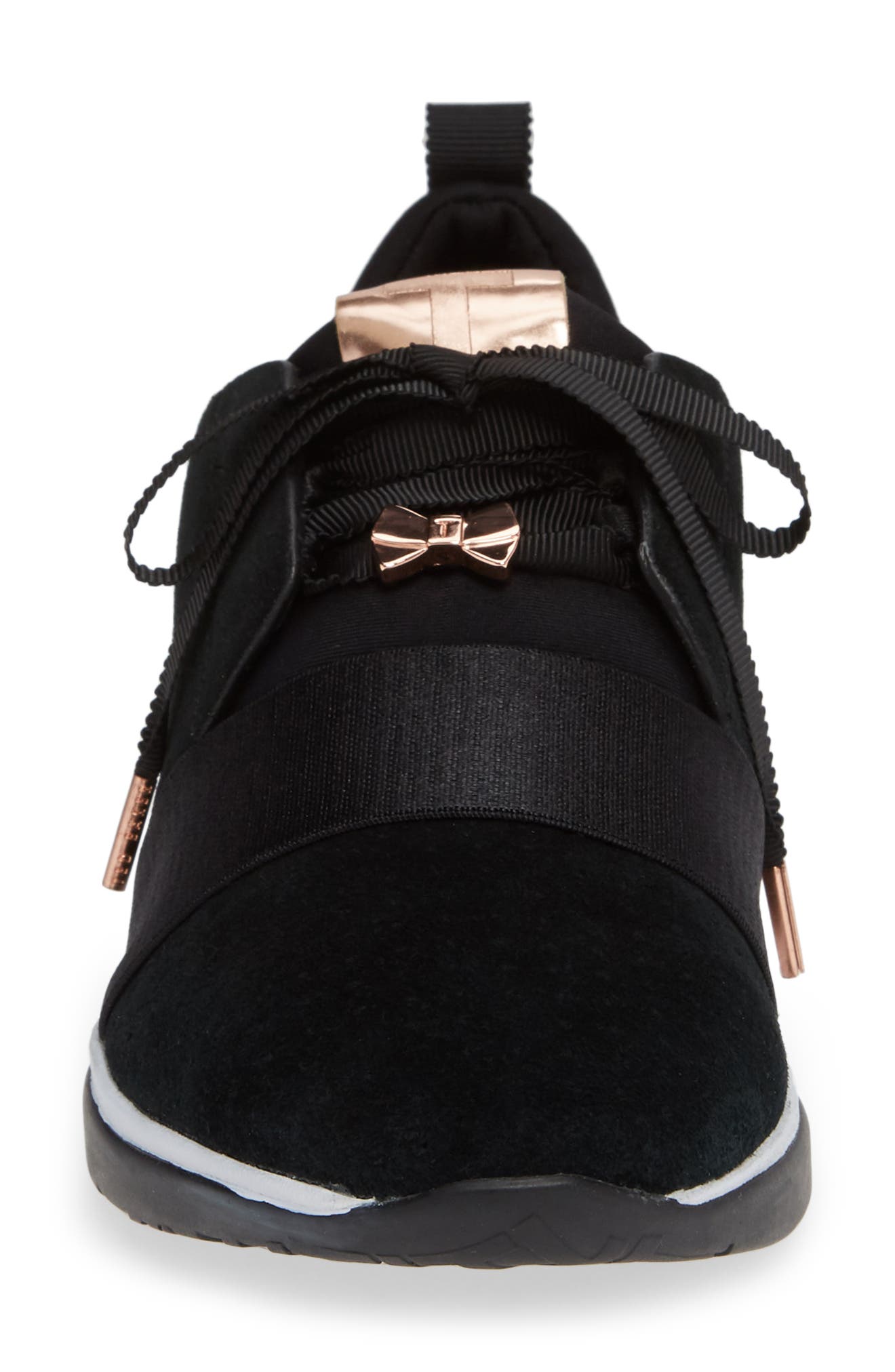 Cepap Sneaker, Alternate, color, BLACK SUEDE/ SATIN